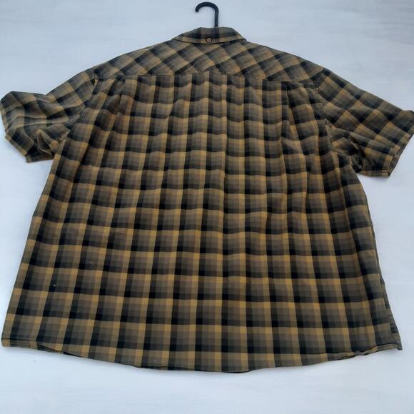 Duluth Trading Co Shirt Mens 2XL Yellow Plaid Cotton Button Pocket Button Down - Picture 7 of 11